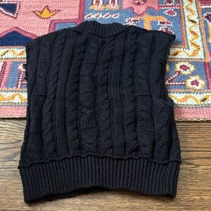Free People Black Cable Knit Sweater